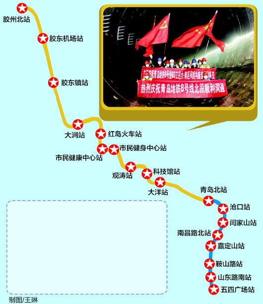 青岛地铁8号线北段5月7日顺利洞通